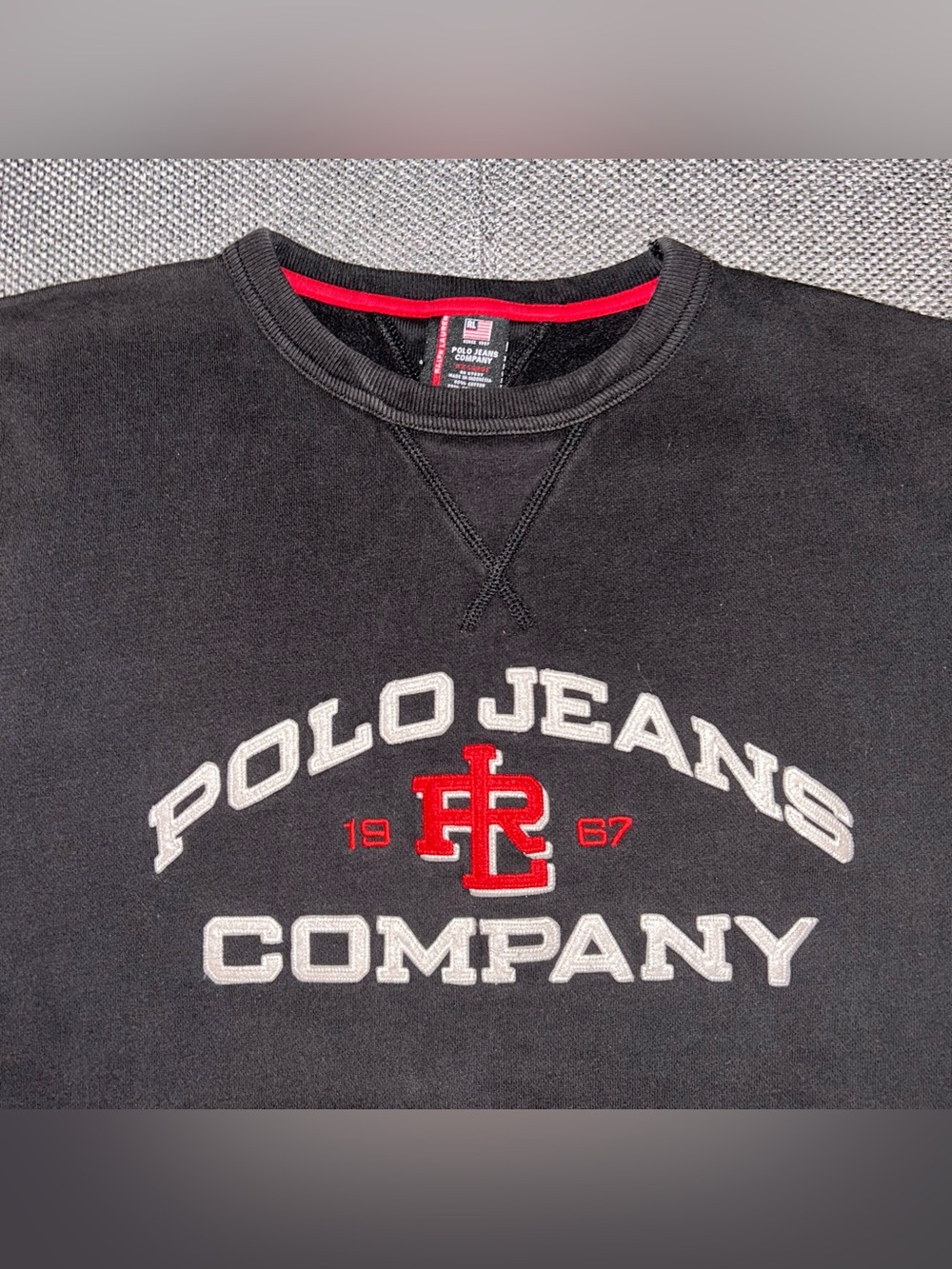 90s Polo Jeans Company Embroidered Black Sweatshirt